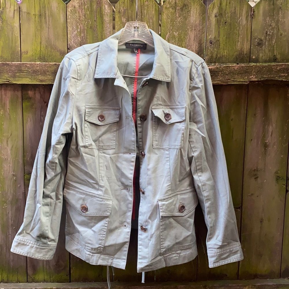 Talbots green Tye up jacket sz. M